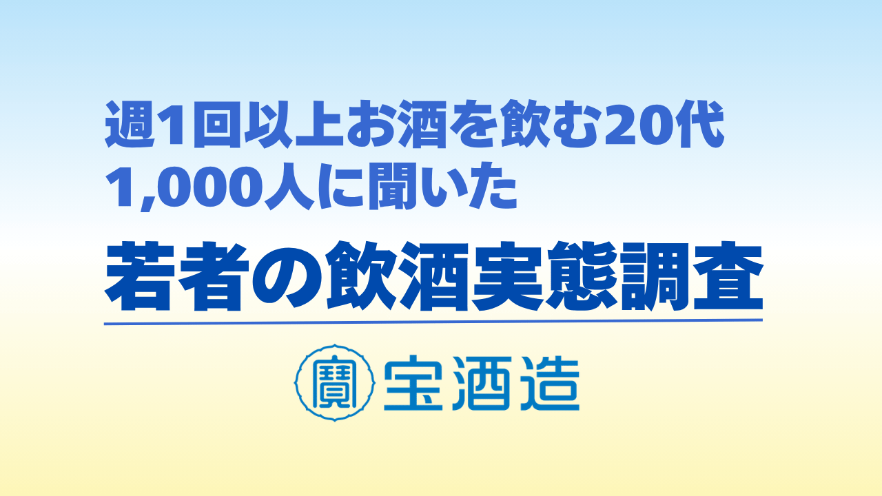 週1回以上お酒を飲む20代1,000人に聞いた「若者の飲酒実態調査」