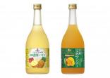 左から、“寶 沖縄産パイナップルのお酒「沖縄濃厚パイン」”、“寶 宮崎産マンゴーのお酒「宮崎完熟マンゴー」”