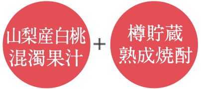 山梨産白桃混濁果汁＋樽貯蔵熟成焼酎