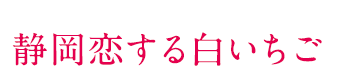 静岡恋する白いちご　初恋の香り”を使用した、ほのかな酸味とやさしい甘さの白いちごのお酒です。