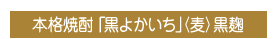 本格焼酎 ｢黒よかいち｣ 〈麦〉黒麹