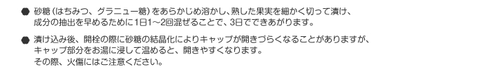 カンタン果実酒を上手につくるためのポイント